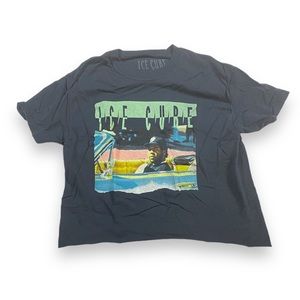 Ice Cube Rap Crop Top T-Shirt Hip Hop LA Compton Black Blue Tee Small